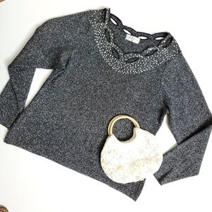 Once Again embellished metallic top (16W)